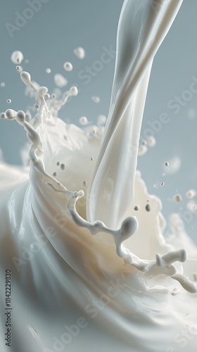 Milk Splash Liquid Texture Close-Up