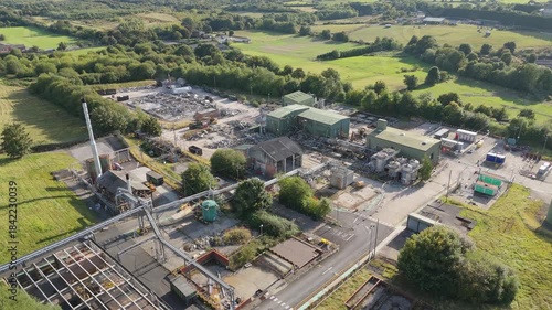 Chemical plant industrial demolition project. Decommissioning and demolition, removal and disposal of asbestos storage equipment, buildings and structural steelwork. Enviromental and global pollution