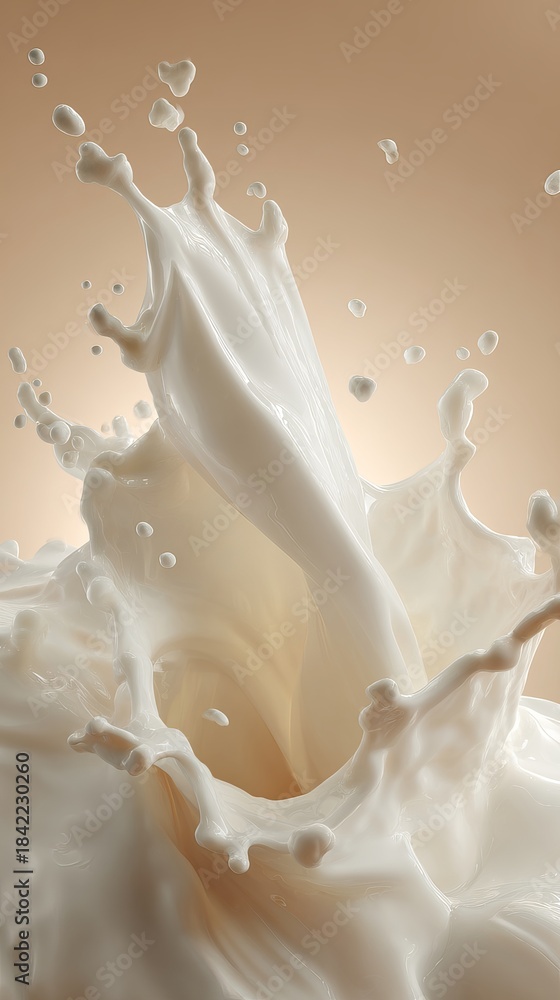 Obraz premium Milk Splash Liquid Texture Close-Up