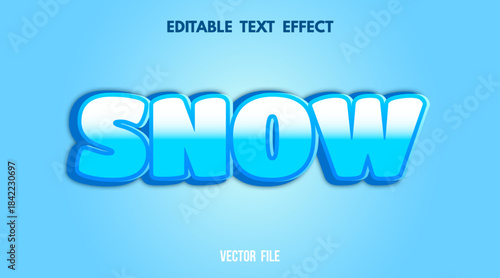 3D Bubble Snow Text Effect 