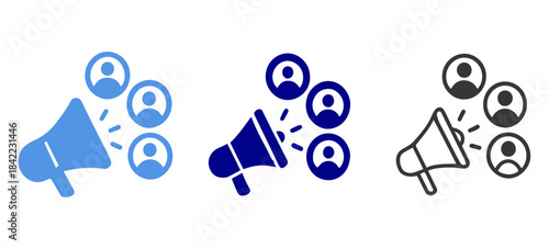 Megaphone Outreach Icons for Marketing Communication