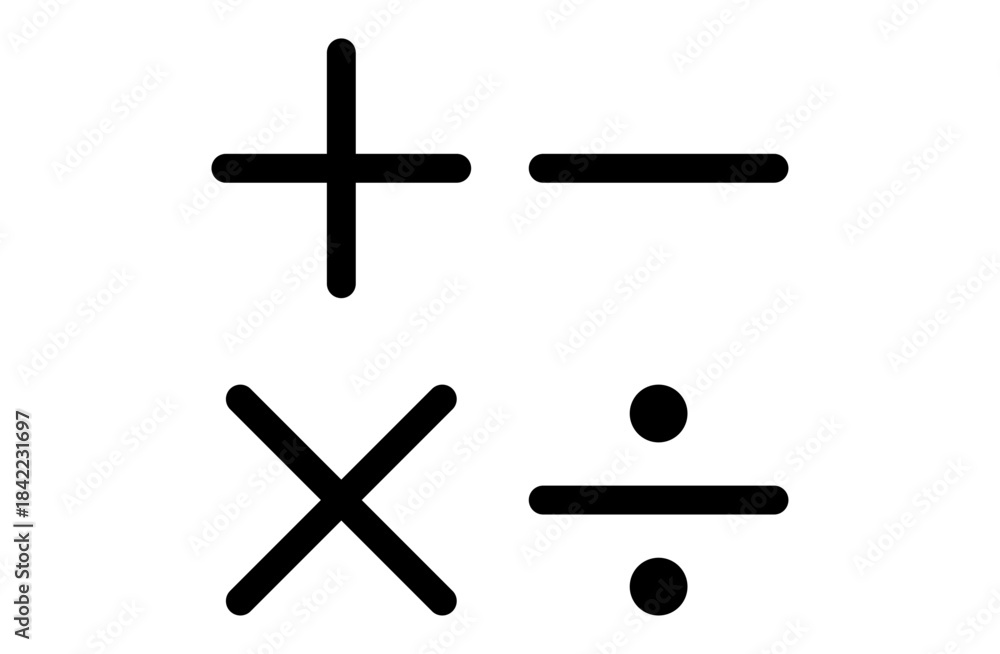 Obraz premium Math Symbols Line Icon