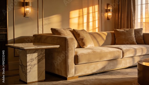 Cozy Luxury Living Room with Warm Neutral Decor