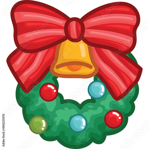 a vector of a Christmas wreath