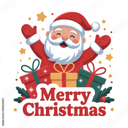 christmas card with santa claus