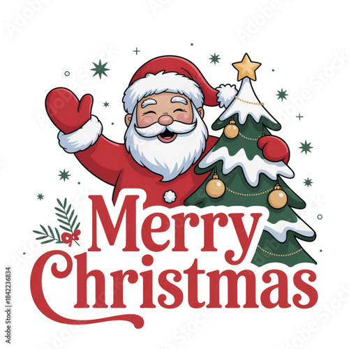 christmas card with santa claus