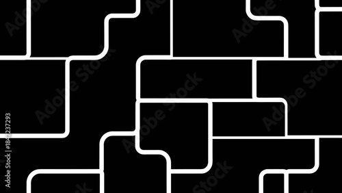 Bold Heavy Ipanema Geometric Pattern - Brutalist Black and White Vector