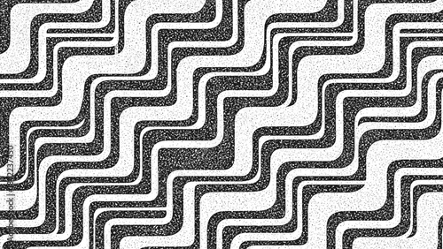 Risograph Grainy Ipanema Pattern - Lo-Fi Black and White Texture Vector