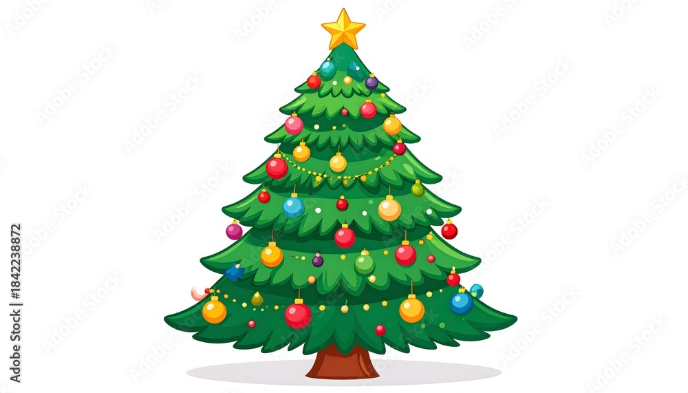 Fototapeta premium christmas tree isolated on white