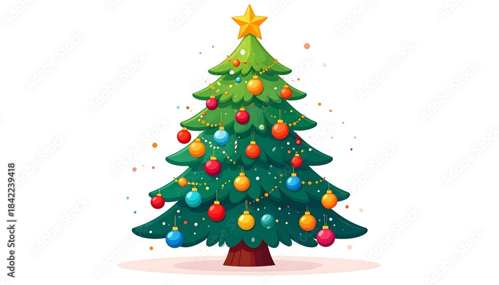 Fototapeta premium christmas tree isolated on whit