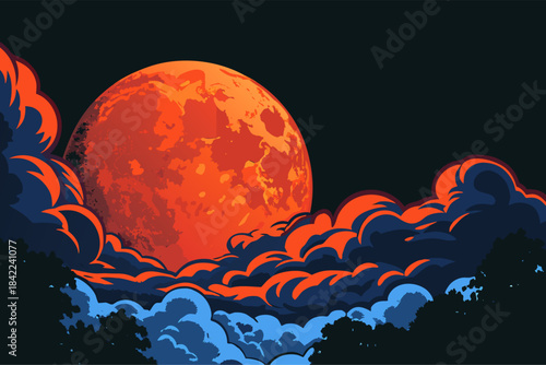 Luminous Full Moon in Midnight Sky with Detailed Craters