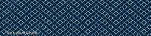 Silver Mesh seamless pattern vector texture for wab. teel wire chain link fence seamless pattern. grille fence background,Chain-link mesh fence On the blue background.