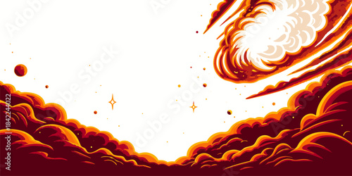 Cosmic Space Nebula with Stars and Galaxies Universe