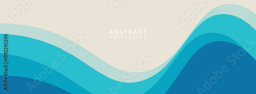 Vector layered blue water wave banner template. suit for in poster, web, design