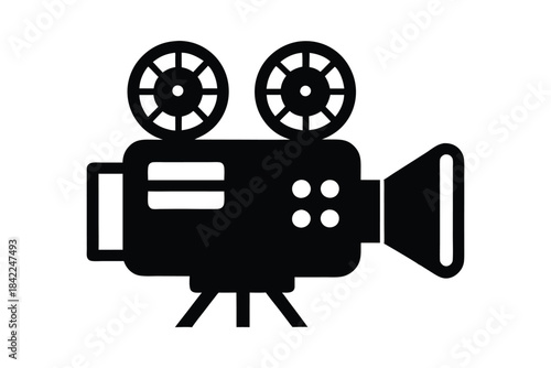 video projector icon silhouette on white background
