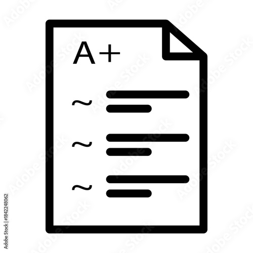 black and white a+ test paper clip art preview