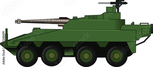 Boxer armored vehicle side view vector illustration. Germany military tank vector illustration. 