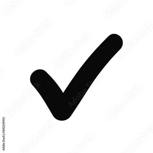 Simple hand-drawn black check mark symbol