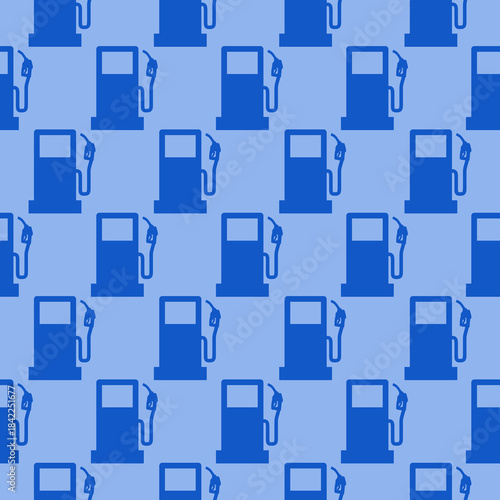 Petrol or Gas station seamless pattern isolated on color background