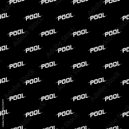 Pool seamless pattern isolated on black background