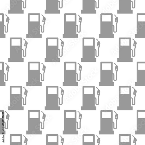 Petrol or Gas station seamless pattern isolated on white background