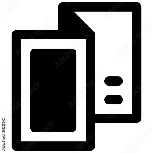 Brochure. Outlined stroke vector icon with black-filled details.