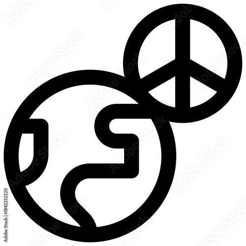 World peace. Editable stroke vector icon.