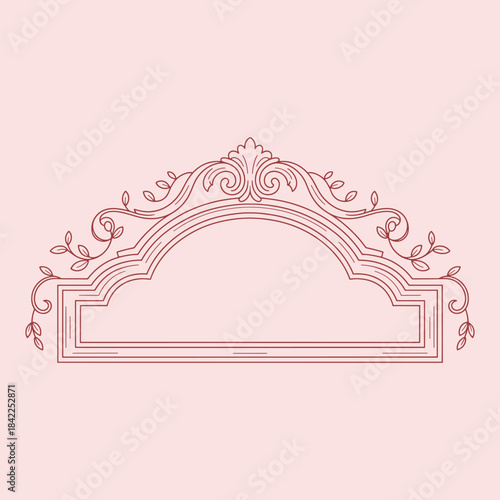 Ornate brown decorative frame with floral and scroll motifs on a light background