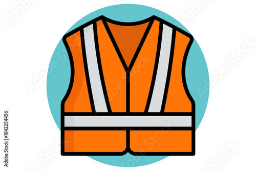Safety vest icon. colored outline icon style. icon related to high visibility clothing. work safety elements vector illustration