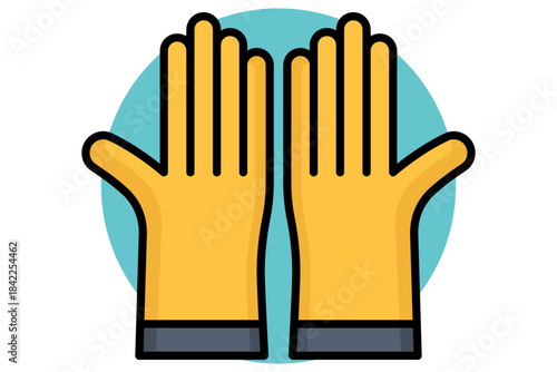 Safety gloves icon. colored outline icon style. icon related to hand protection. work safety elements vector illustration