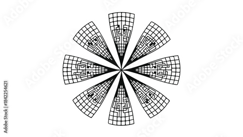 Geometric abstract background with radial grid pattern and subtle texture, modern design element for creative projects and digital media