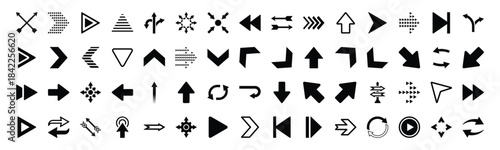 Arrow icon elements set. Set of arrows, direction icon - Stock Vector 