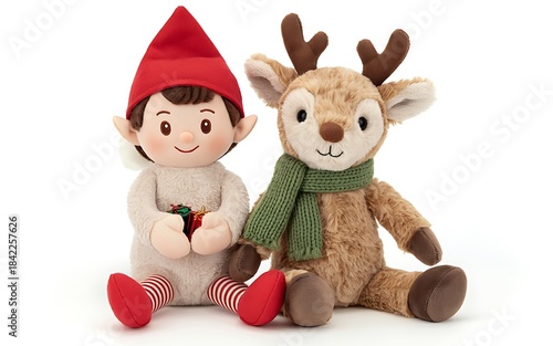 Christmas elf and reindeer toys