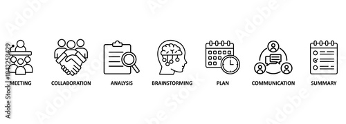 briefing of business plan, collaboration, brainstorming, meeting, communication and planning. BRIEF Vector illustration concept