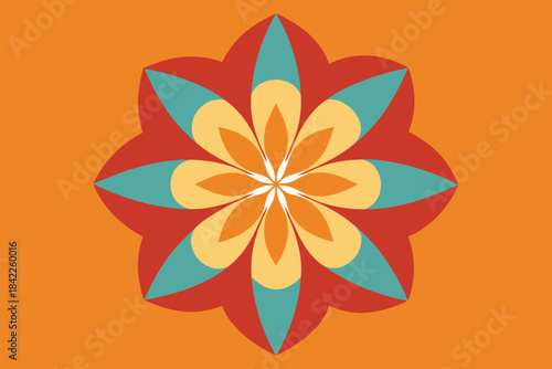 Abstract floral vector illustration with colorful spring and summer flower, leaf, and plant pattern design elements for nature decoration