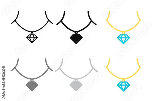 Minimal Diamond Necklace Styles. Open diamond necklace curve following throat shape, minimalist jewelry representation, first in