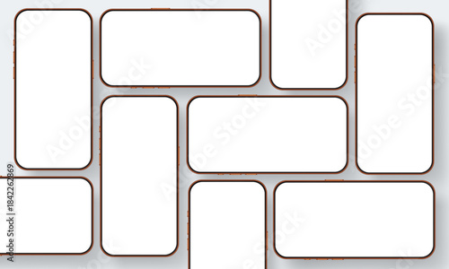 Blank smartphone screens in vertical and horizontal orientation for mobile app interface, UI layouts and responsive application design presentation