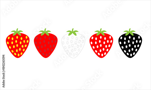 strawberry icons, strawberry vector, berries, fresh fruit illustration, fruit vector