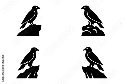 Vigilant Mountain Raptor. Icons for: a mountain ledge holding a vigilant bird, a stony brink supporting a keen-eyed creature, a