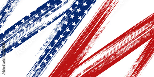 Vector of USA banner background with elements of the American Flag