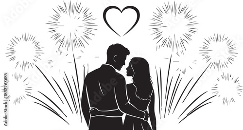 Happy New Year Concept Illustration with Clock and Countdown Theme