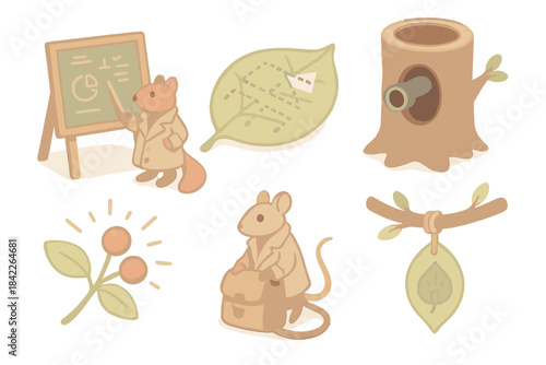 Mouse is teaching a leaf about math