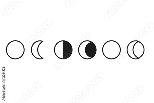 The image is a series of six circles