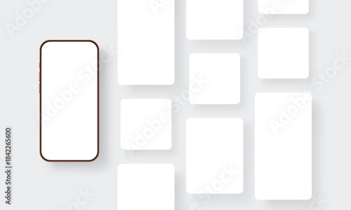 Smartphone mockup with square and vertical frames for social media posts and stories for showing digital content