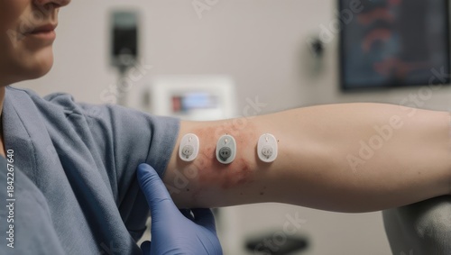 Wallpaper Mural Medical sensors attached to arm for health monitoring and analysis. Torontodigital.ca