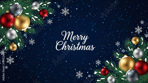 Christmas ornaments scene created with generated ai