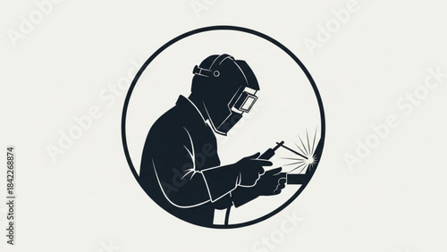 Silhouette of a welder created with generated ai