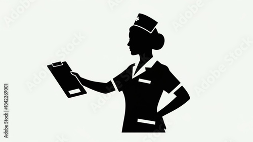 Nurse holding clipboard created with generated ai