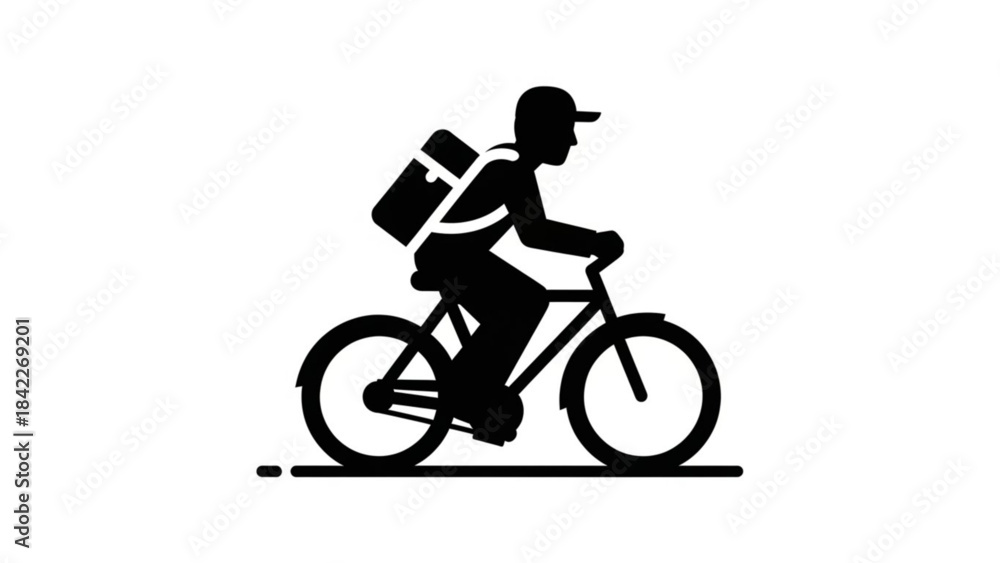 Obraz premium Person biking with pack created with generated ai