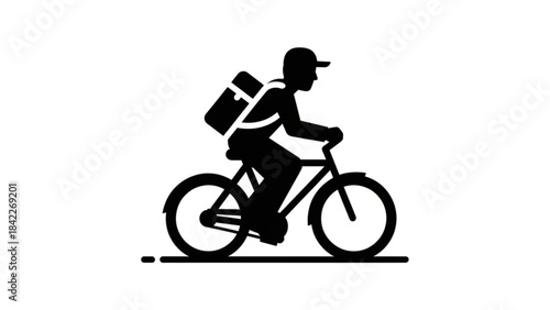 Person biking with pack created with generated ai
